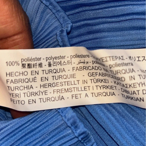 Zara Pleated Sleeveless Shirt Ruffle Neck Keyhole Tie Back Too Size Medium New - Picture 9 of 11